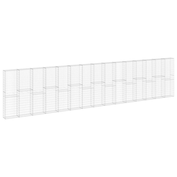 Kosz Gabionowy Ogrodzenie Płot Ściana Gabionowa Stal 900x30x200 cm Srebrny 874369