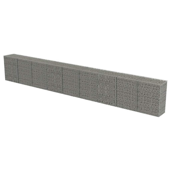 Kosz Gabionowy Ogrodzenie Płot Ściana Gabionowa Stal 900x50x100 cm Srebrny 874371