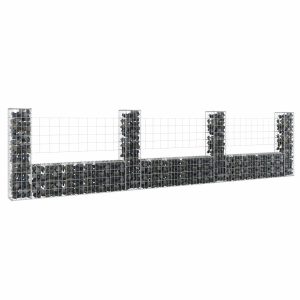 Kosz Gabionowy Ogrodzenie Płot Ściana Gabionowa Żelazo 380x20x100 cm 871082 Kosz Gabionowy Ogrodzenie Płot Ściana Gabionowa Żelazo 380x20x100 cm 871082