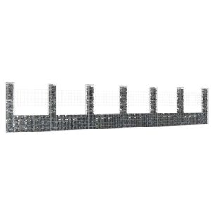 Kosz Gabionowy Ogrodzenie Płot Ściana Gabionowa Żelazo 740x20x150 cm 870905 Kosz Gabionowy Ogrodzenie Płot Ściana Gabionowa Żelazo 740x20x150 cm 870905