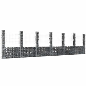 Kosz Gabionowy Ogrodzenie Płot Ściana Gabionowa Żelazo 740x20x200 cm 870935 Kosz Gabionowy Ogrodzenie Płot Ściana Gabionowa Żelazo 740x20x200 cm 870935