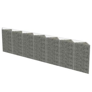 Kosz gabionowy Srebrny 450 x 30 x 100 cm Stal vidaXL 477133 Kosz gabionowy Srebrny 450 x 30 x 100 cm Stal vidaXL 477133