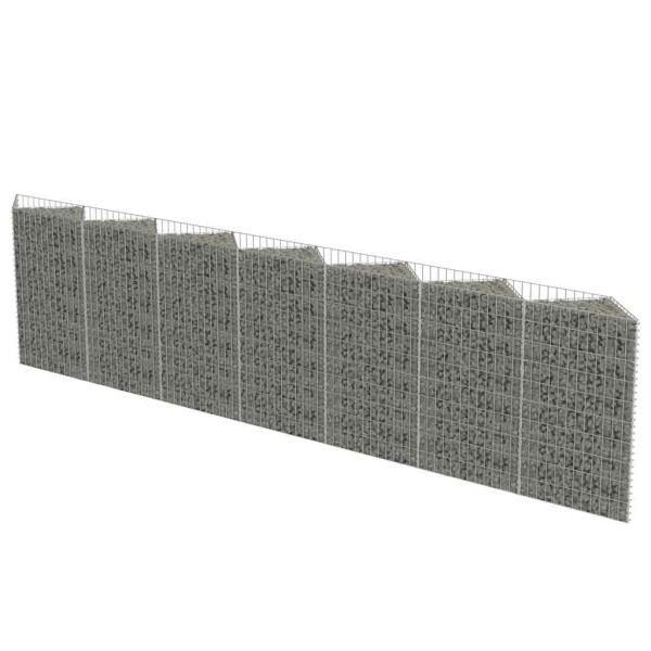Kosz gabionowy Srebrny 450 x 30 x 100 cm Stal vidaXL 477133