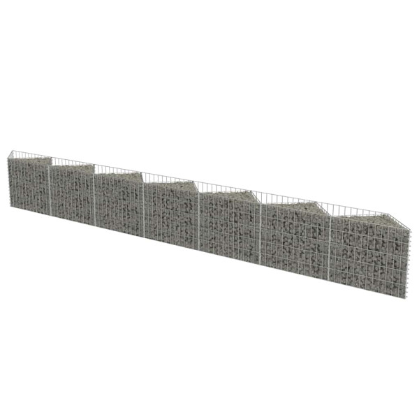 Kosz gabionowy Srebrny 450 x 30 x 50 cm Stal vidaXL 477131