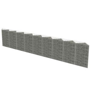 Kosz gabionowy Srebrny 630 x 30 x 100 cm Stal vidaXL 477130