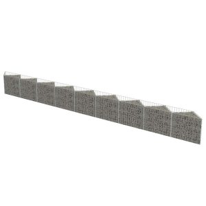 Kosz gabionowy Srebrny 630 x 30 x 50 cm Stal vidaXL 477132