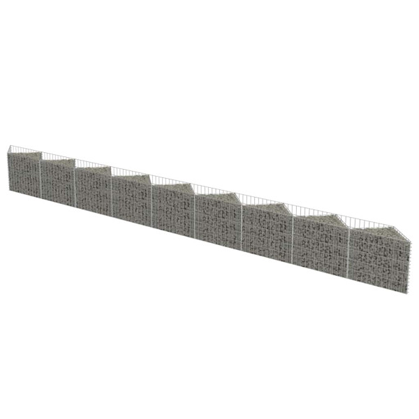 Kosz gabionowy Srebrny 630 x 30 x 50 cm Stal vidaXL 477132