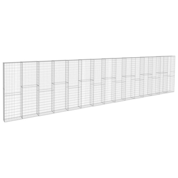 Kosz gabionowy Srebrny 900 x 50 x 200 cm Stal vidaXL 391058