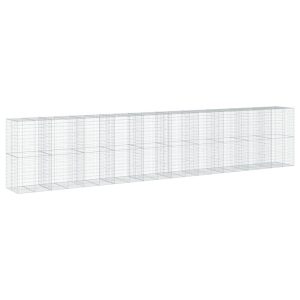 Kosz Gabionowy z Pokrywą Siatka Ogrodzenie Ścianka Stal 1000x100x200 cm 664922
