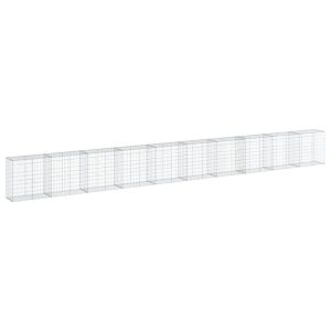 Kosz Gabionowy z Pokrywą Siatka Ogrodzenie Ścianka Stal 1000x50x100 cm 664912