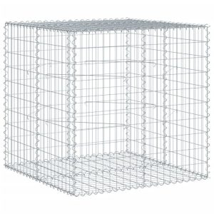 Kosz Gabionowy z Pokrywą Siatka Ogrodzenie Ścianka Stal 100x100x100 cm 665034