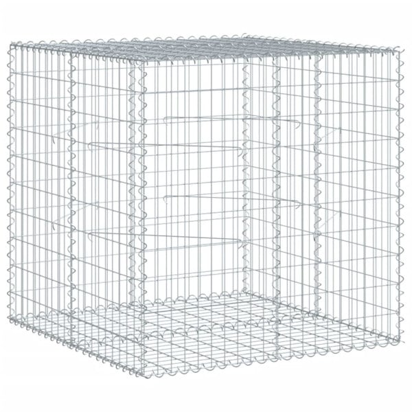 Kosz Gabionowy z Pokrywą Siatka Ogrodzenie Ścianka Stal 100x100x100 cm 665034