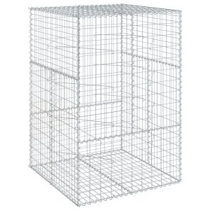 Kosz Gabionowy z Pokrywą Siatka Ogrodzenie Ścianka Stal 100x100x150 cm 663920