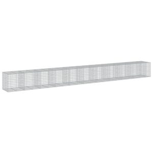 Kosz Gabionowy z Pokrywą Siatka Ogrodzenie Ścianka Stal 1050x100x100 cm 663643 Kosz Gabionowy z Pokrywą Siatka Ogrodzenie Ścianka Stal 1050x100x100 cm 663643