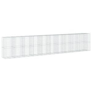 Kosz Gabionowy z Pokrywą Siatka Ogrodzenie Ścianka Stal 1050x100x200 cm 663903 Kosz Gabionowy z Pokrywą Siatka Ogrodzenie Ścianka Stal 1050x100x200 cm 663903