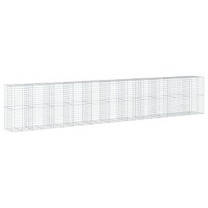 Kosz Gabionowy z Pokrywą Siatka Ogrodzenie Ścianka Stal 1100x100x200 cm 664880 Kosz Gabionowy z Pokrywą Siatka Ogrodzenie Ścianka Stal 1100x100x200 cm 664880