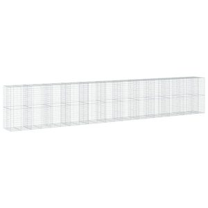 Kosz Gabionowy z Pokrywą Siatka Ogrodzenie Ścianka Stal 1150x100x200 cm 665009 Kosz Gabionowy z Pokrywą Siatka Ogrodzenie Ścianka Stal 1150x100x200 cm 665009