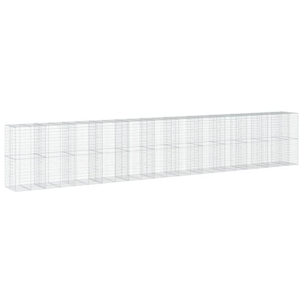 Kosz Gabionowy z Pokrywą Siatka Ogrodzenie Ścianka Stal 1150x100x200 cm 665009