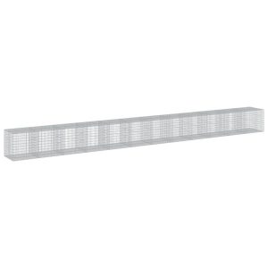 Kosz Gabionowy z Pokrywą Siatka Ogrodzenie Ścianka Stal 1200x100x100 cm 663923 Kosz Gabionowy z Pokrywą Siatka Ogrodzenie Ścianka Stal 1200x100x100 cm 663923