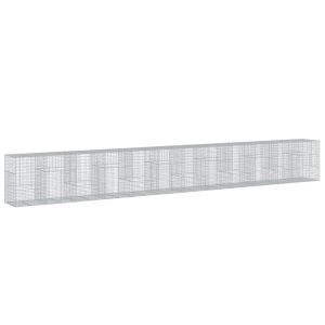 Kosz Gabionowy z Pokrywą Siatka Ogrodzenie Ścianka Stal 1200x100x150 cm 664883 Kosz Gabionowy z Pokrywą Siatka Ogrodzenie Ścianka Stal 1200x100x150 cm 664883