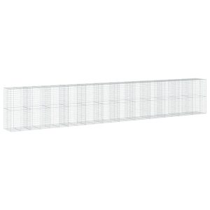 Kosz Gabionowy z Pokrywą Siatka Ogrodzenie Ścianka Stal 1200x100x200 cm 663564 Kosz Gabionowy z Pokrywą Siatka Ogrodzenie Ścianka Stal 1200x100x200 cm 663564