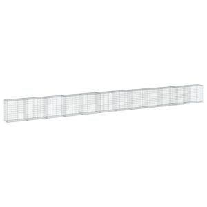 Kosz Gabionowy z Pokrywą Siatka Ogrodzenie Ścianka Stal 1200x50x100 cm 664929 Kosz Gabionowy z Pokrywą Siatka Ogrodzenie Ścianka Stal 1200x50x100 cm 664929