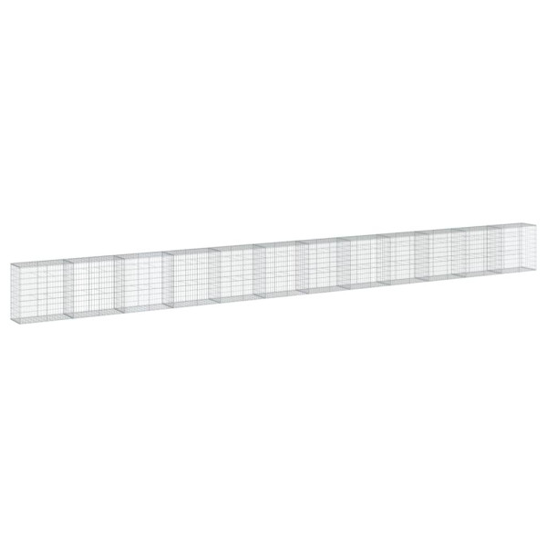 Kosz Gabionowy z Pokrywą Siatka Ogrodzenie Ścianka Stal 1200x50x100 cm 664929