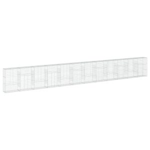 Kosz Gabionowy z Pokrywą Siatka Ogrodzenie Ścianka Stal 1200x50x150 cm 663628 Kosz Gabionowy z Pokrywą Siatka Ogrodzenie Ścianka Stal 1200x50x150 cm 663628