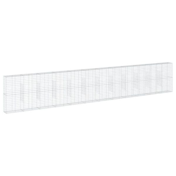 Kosz Gabionowy z Pokrywą Siatka Ogrodzenie Ścianka Stal 1200x50x200 cm 663707
