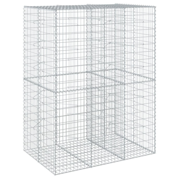 Kosz Gabionowy z Pokrywą Siatka Ogrodzenie Ścianka Stal 150x100x200 cm 663411