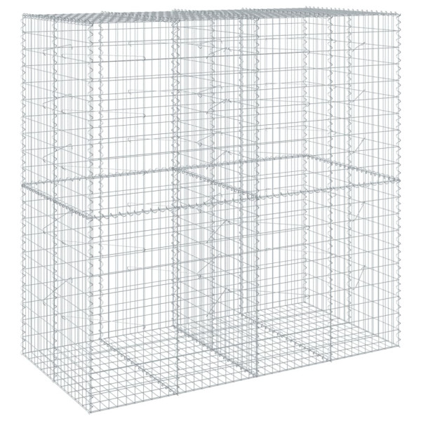 Kosz Gabionowy z Pokrywą Siatka Ogrodzenie Ścianka Stal 200x100x200 cm 663555