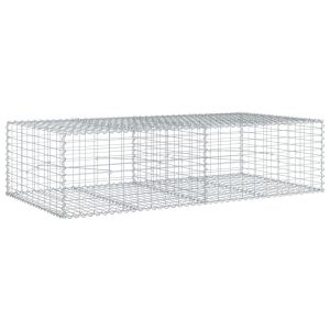 Kosz Gabionowy z Pokrywą Siatka Ogrodzenie Ścianka Stal 200x100x50 cm 663427 Kosz Gabionowy z Pokrywą Siatka Ogrodzenie Ścianka Stal 200x100x50 cm 663427