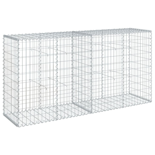 Kosz Gabionowy z Pokrywą Siatka Ogrodzenie Ścianka Stal 200x50x100 cm 663402