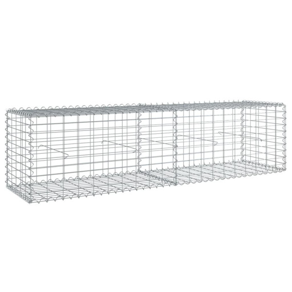 Kosz Gabionowy z Pokrywą Siatka Ogrodzenie Ścianka Stal 200x50x50 cm 663455