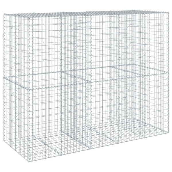 Kosz Gabionowy z Pokrywą Siatka Ogrodzenie Ścianka Stal 250x100x200 cm 663413