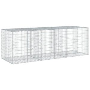 Kosz Gabionowy z Pokrywą Siatka Ogrodzenie Ścianka Stal 300x100x100 cm 663511 Kosz Gabionowy z Pokrywą Siatka Ogrodzenie Ścianka Stal 300x100x100 cm 663511