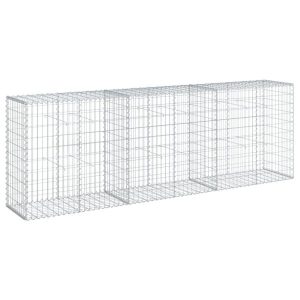 Kosz Gabionowy z Pokrywą Siatka Ogrodzenie Ścianka Stal 300x50x100 cm 663833 Kosz Gabionowy z Pokrywą Siatka Ogrodzenie Ścianka Stal 300x50x100 cm 663833