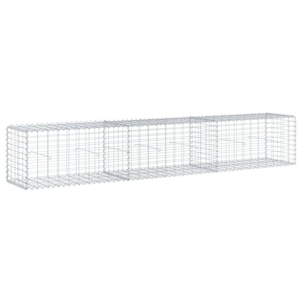 Kosz Gabionowy z Pokrywą Siatka Ogrodzenie Ścianka Stal 300x50x50 cm 664011