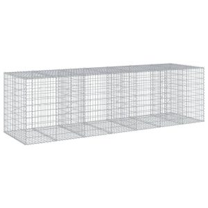 Kosz Gabionowy z Pokrywą Siatka Ogrodzenie Ścianka Stal 350x100x100 cm 663721 Kosz Gabionowy z Pokrywą Siatka Ogrodzenie Ścianka Stal 350x100x100 cm 663721