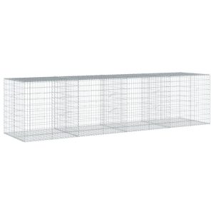 Kosz Gabionowy z Pokrywą Siatka Ogrodzenie Ścianka Stal 400x100x100 cm 663797 Kosz Gabionowy z Pokrywą Siatka Ogrodzenie Ścianka Stal 400x100x100 cm 663797