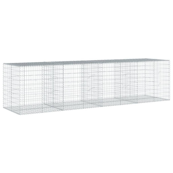 Kosz Gabionowy z Pokrywą Siatka Ogrodzenie Ścianka Stal 400x100x100 cm 663797