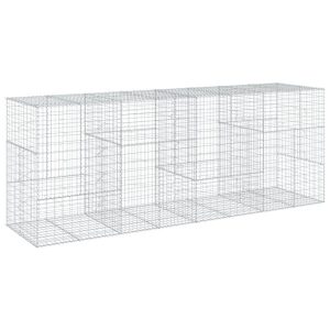 Kosz Gabionowy z Pokrywą Siatka Ogrodzenie Ścianka Stal 400x100x150 cm 664015 Kosz Gabionowy z Pokrywą Siatka Ogrodzenie Ścianka Stal 400x100x150 cm 664015