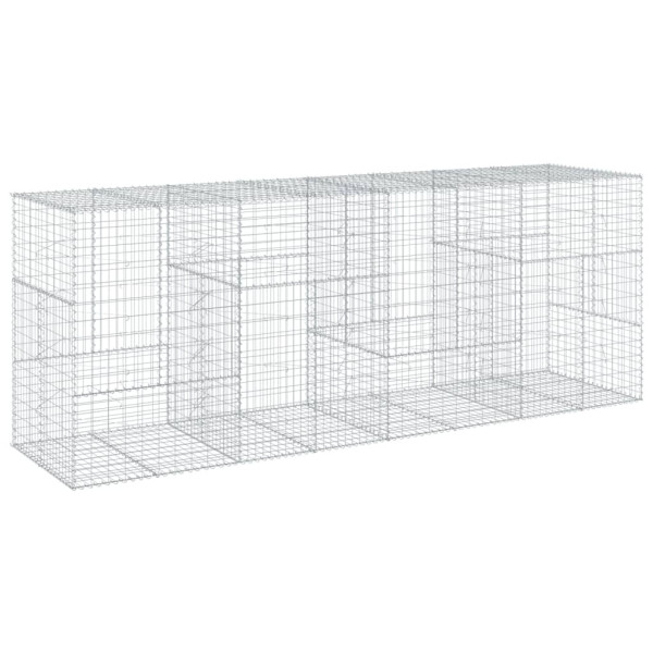 Kosz Gabionowy z Pokrywą Siatka Ogrodzenie Ścianka Stal 400x100x150 cm 664015