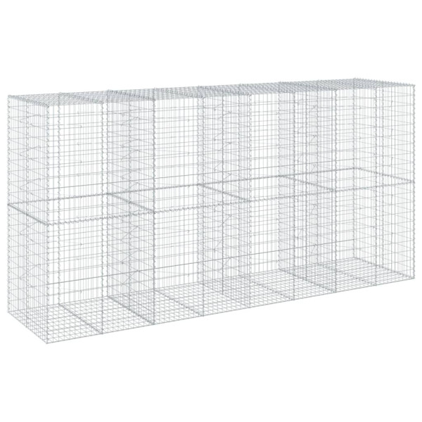 Kosz Gabionowy z Pokrywą Siatka Ogrodzenie Ścianka Stal 400x100x200 cm 663947