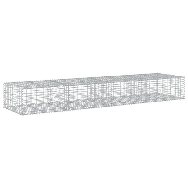 Kosz Gabionowy z Pokrywą Siatka Ogrodzenie Ścianka Stal 400x100x50 cm 663558