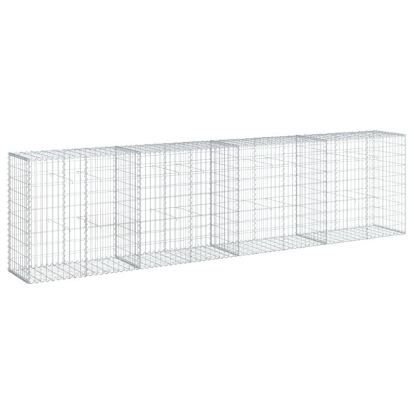 Kosz Gabionowy z Pokrywą Siatka Ogrodzenie Ścianka Stal 400x50x100 cm 664879