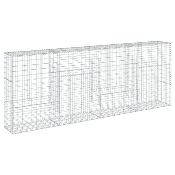 Kosz Gabionowy z Pokrywą Siatka Ogrodzenie Ścianka Stal 400x50x150 cm 664033