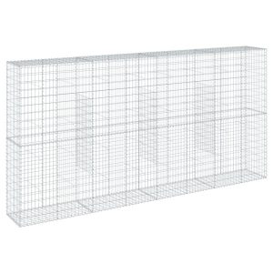 Kosz Gabionowy z Pokrywą Siatka Ogrodzenie Ścianka Stal 400x50x200 cm 664042 Kosz Gabionowy z Pokrywą Siatka Ogrodzenie Ścianka Stal 400x50x200 cm 664042