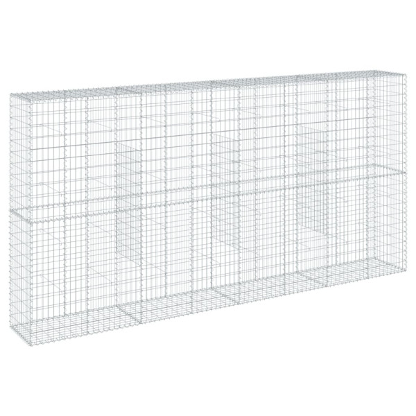 Kosz Gabionowy z Pokrywą Siatka Ogrodzenie Ścianka Stal 400x50x200 cm 664042