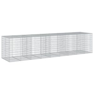 Kosz Gabionowy z Pokrywą Siatka Ogrodzenie Ścianka Stal 450x100x100 cm 664886 Kosz Gabionowy z Pokrywą Siatka Ogrodzenie Ścianka Stal 450x100x100 cm 664886